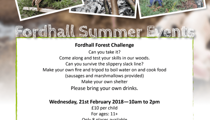 Fordhall Forest Challenge Poster