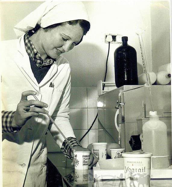 Kathleen Heaton making yoghurt at fordhall organic farm